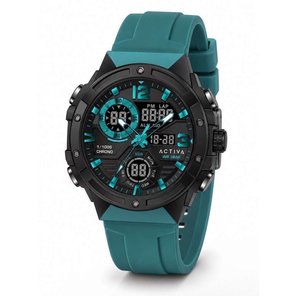 Activa X Invicta Digital Men's Watch - 51mm. Teal. Blue (ACW8118-004)
